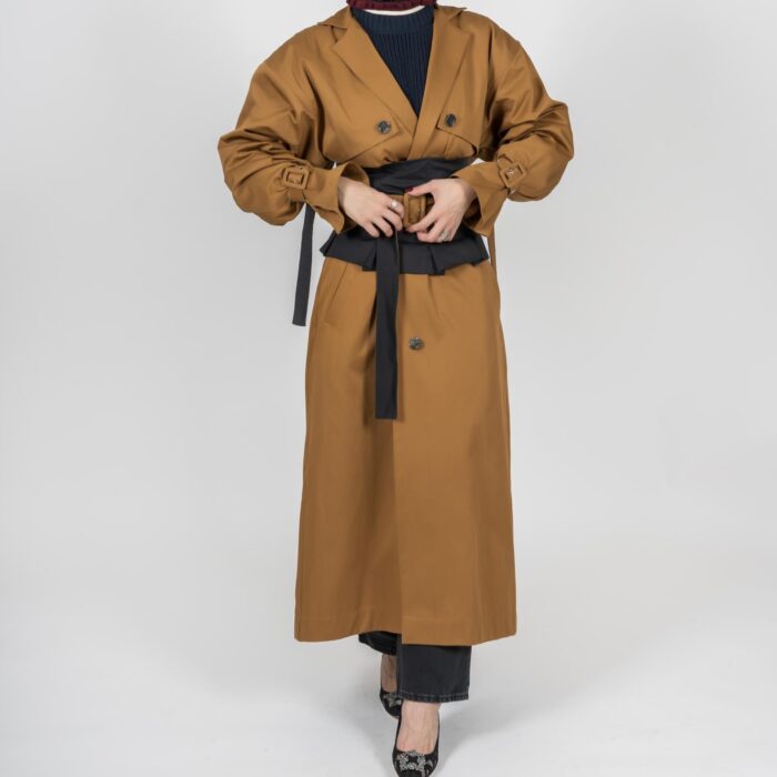 Multifunctional Trench Coat - Charcoal belt